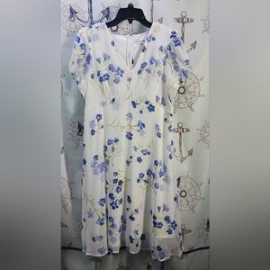 Calvin Klein Dress/ Size 10/ Sheer,Lined,Knee Length,Floral